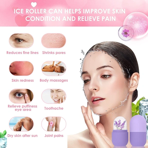 Ice Roller for Face | Ice Roller for Face Massager | Face Ice Roller for Men & Women | Ice Cube Roller for Glowing Skin & Puffy Eyes | Reusable & Unbreakable 