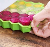Silicone Ice Trays for Freezer - Flexible Honeycomb Ice Cube Trays for Freezer - Popsicle Mould/Ice Cube Maker/Chocolate Mould/Fridge Tray - Multicolor
