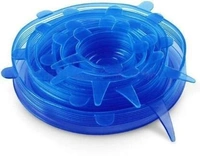  Silicone Stretch Lids, Multi Size Reusable Silicone Lids Food And Bowl Covers, Dishwasher And Freezer Safe (Color May Vary) (Pack Of 6 Pcs), 10x10x2 Cm