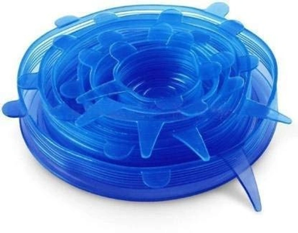  Silicone Stretch Lids, Multi Size Reusable Silicone Lids Food And Bowl Covers, Dishwasher And Freezer Safe (Color May Vary) (Pack Of 6 Pcs), 10x10x2 Cm