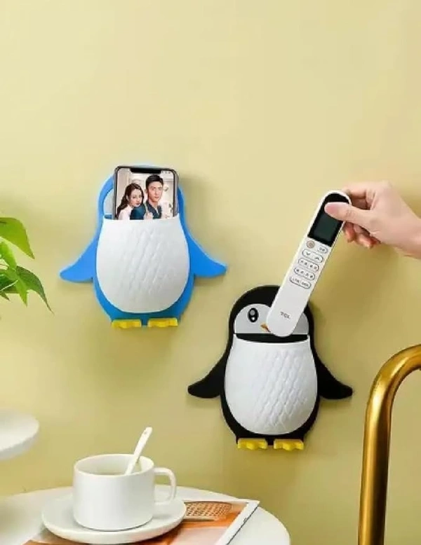 Penguin Toothbrush Holder/Brush Stand/Pen Holder/Kitchen/Bedroom/Office. Plastic Wall Shelf