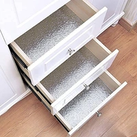 Silver Curly Aluminium Stickers for Kitchen Water & Oil Proof Sticker Kitchen Sheet for Wall and Multiple uses in Home & Kitchen(Silver Curly 60 * 200CM)