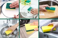 Multipurpose Scrub Pad with Sponge Pad 2 in 1 Kitchen Scrubber Non-Scratch Suitable for Dish / Utensils / Tiles / Washbasin 3 Times Softer and Better Than Normal Scrubber (Pack of 12)