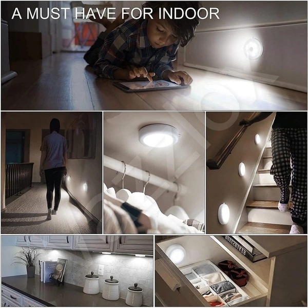 Motion Sensor Light for Home (Pack of 2) with USB Charging Wireless Self Adhesive LED Body Induction Lamp Sensor Light for Wardrobe Lights with Sensor Night Light for Cupboard Stairs (White)