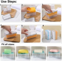 2-In-1 Portable Laundry Rolling Soap Box Soap Bar Box Dispenser With Rubber Roller Foaming Soap Saver With Drain Holes And Spring Travel Soap Holder, Multicolor