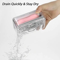 2-In-1 Portable Laundry Rolling Soap Box Soap Bar Box Dispenser With Rubber Roller Foaming Soap Saver With Drain Holes And Spring Travel Soap Holder, Multicolor