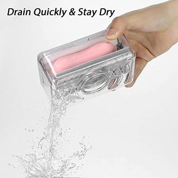2-In-1 Portable Laundry Rolling Soap Box Soap Bar Box Dispenser With Rubber Roller Foaming Soap Saver With Drain Holes And Spring Travel Soap Holder, Multicolor