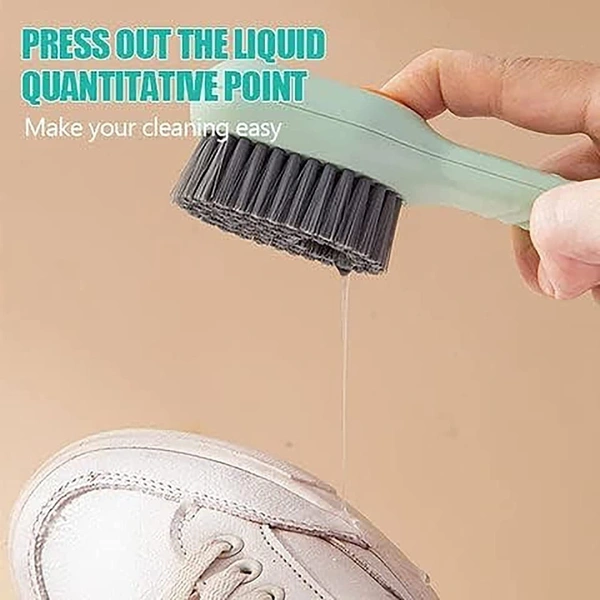 Multi-Function Hydraulic Cleaning Brush with Soap Dispenser Laundry Brush Scrub Brush with Soap Dispenser for Bathroom, Kitchen, Soft Laundry Clothes and Shoes Scrubbing Brush