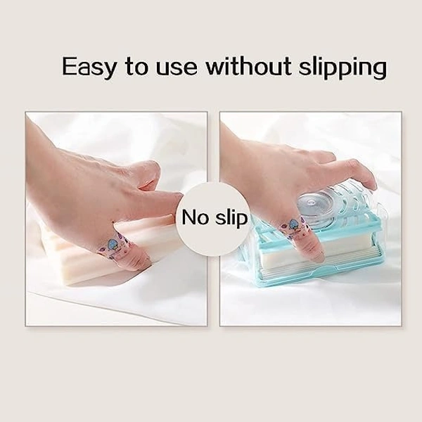 2-In-1 Portable Laundry Rolling Soap Box Soap Bar Box Dispenser With Rubber Roller Foaming Soap Saver With Drain Holes And Spring Travel Soap Holder, Multicolor