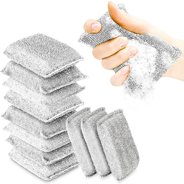 Kitchen Scrubbing Sponges - Heavy Duty Non-Scratch Scrubbing Cleaner Sponges in 1 Color - Multi-Surface Non-Metal Dish Scouring Scrubbers for Fast Cleaning.( pack of 6 )