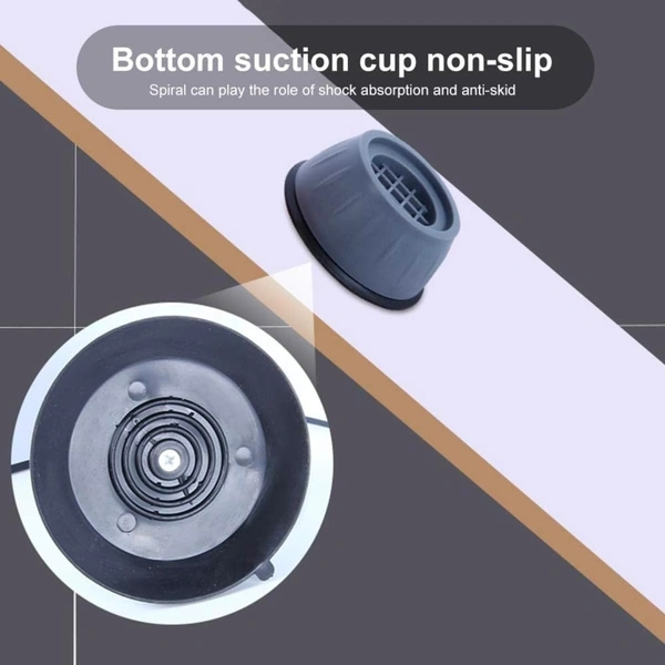 Anti Vibration Pads for Washing Machine with Suction Cup for Washing Machines Fridge Dryer Levelling Feet Anti-Walk, Anti-Skid,Anti-Vibration and Noise Cancellation (4 Pack)