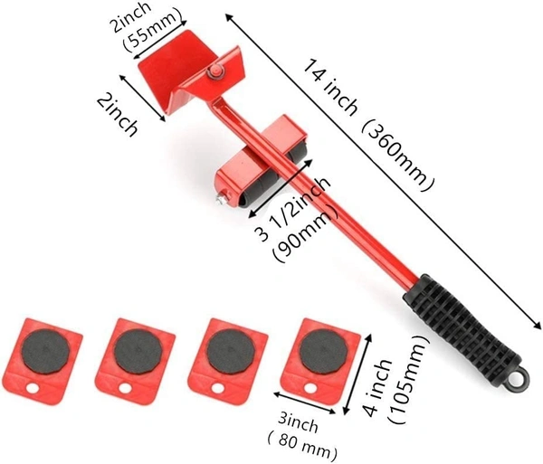 Furniture Lifter Mover Tool Set with Furniture Pads Lifting Tool Furniture Mover Lifter, for Household Furniture Lifter and Rollers Set for Home Appliance(Pack of 1)