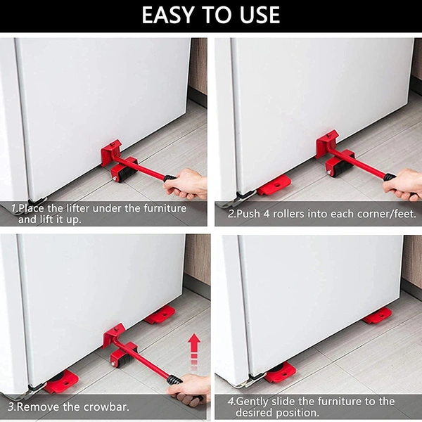 Furniture Lifter Mover Tool Set with Furniture Pads Lifting Tool Furniture Mover Lifter, for Household Furniture Lifter and Rollers Set for Home Appliance(Pack of 1)
