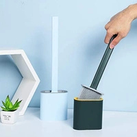 Toilet Brush with Stand Silicone Flex Toilet Brush Bathroom Cleaning Supplies Household Cleaning Tools, Toilet Brushes for Western, Toilet Holder Stand, Western Toilet Brush for Cleaning