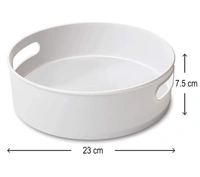 360 Rotating Kitchen Spice Cosmetic Holder Organizer Rack Tray (23L X 23B X 75H Cm, White,Plastic, Tiered Shelf)