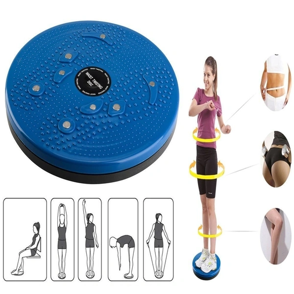 Plastic Tummy Waist Twister Magnetic Disk Hot Sweating Body Shapers Slimming Rotating Machine Ankle Body Aerobic Exercise Reflexology Cincher Girdle Both Direction Rotation-Multi Color