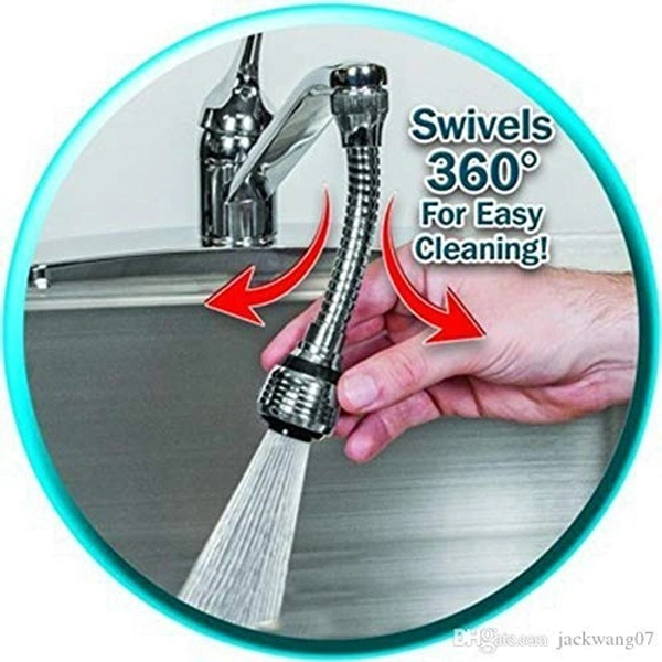 turbo flex FILPO Sprayer Attachment Adjustable Faucet 360 Rotate Flexible Kitchen Water Shrunk Tap Nozzle (White)
