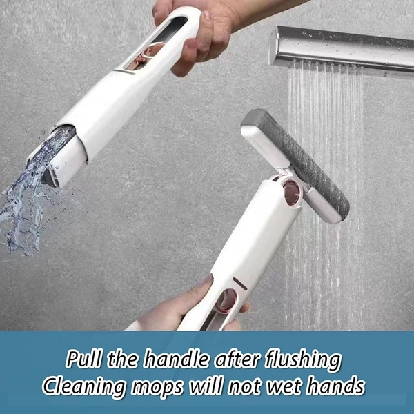 Portable Mini Mop Kitchen Cleaning Tools Car Desk Office SELF-Squeeze Short MOP, Hand WASH-Free Absorbent with 1 Cotton Head, Sponge for Bathroom Kitchens Table 