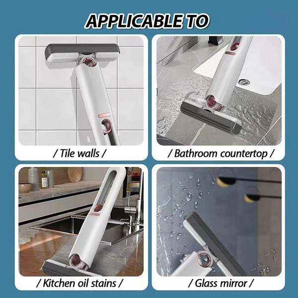 Portable Mini Mop Kitchen Cleaning Tools Car Desk Office SELF-Squeeze Short MOP, Hand WASH-Free Absorbent with 1 Cotton Head, Sponge for Bathroom Kitchens Table 