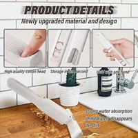 Portable Mini Mop Kitchen Cleaning Tools Car Desk Office SELF-Squeeze Short MOP, Hand WASH-Free Absorbent with 1 Cotton Head, Sponge for Bathroom Kitchens Table 