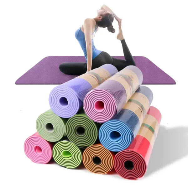  Anti-Slip Yoga Mat with Carrying Strap for Men & Women Fitness (Multicolor)(Qty.- 1 Piece)