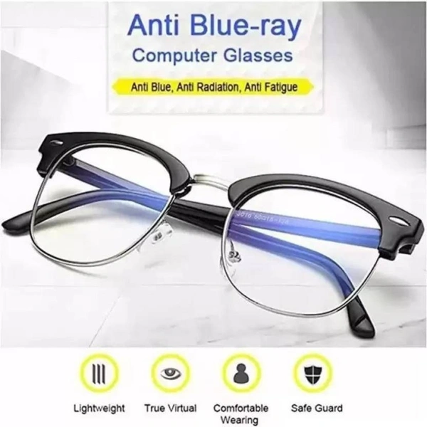 CLASSIC BLUE CUT ML FRAME - FREE SIZE, Black
