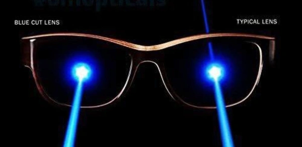 TRANSPARENT WHITE - FRAME + BLUE CUT BLUE LENS