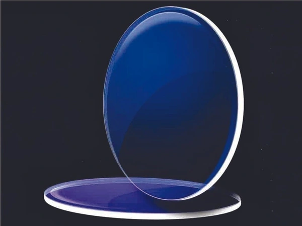 WHITE TRANSPARENT -SQUARE  - FRAME +BLUE CUT BLUE LENS