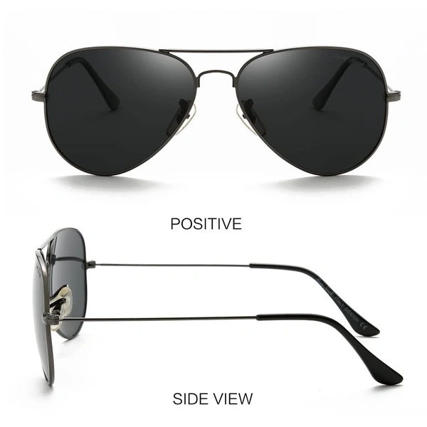  Polarized Aviator Sunglasses lightweight Stylish Glasses for Men Women UV Protection S110102 AZ - Black