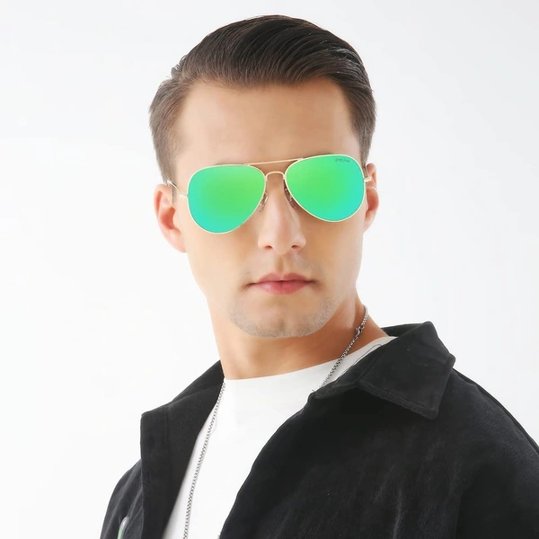  Polarized Aviator Sunglasses lightweight Stylish Glasses for Men Women UV Protection S110102 AZ - Forest Green