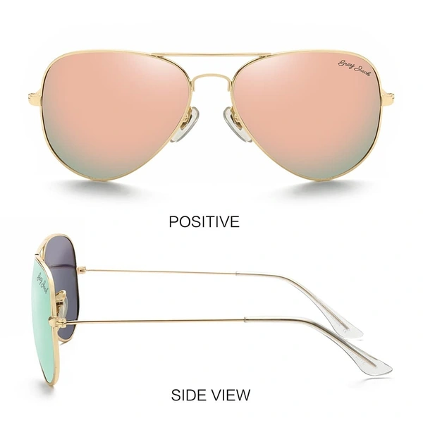  Polarized Aviator Sunglasses lightweight Stylish Glasses for Men Women UV Protection S110102 AZ - Pink