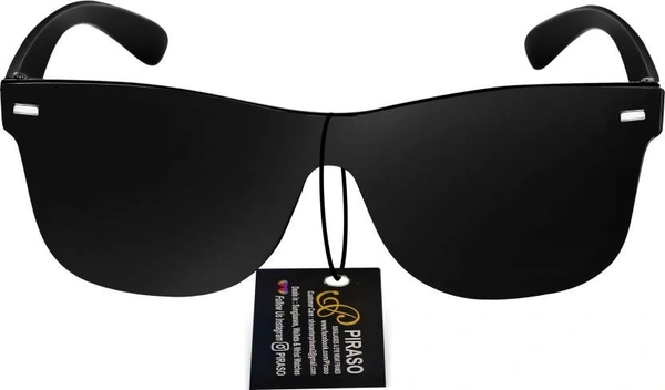 UV Protection Clubmaster Sunglasses (54)  (For Men, Black) - BLACK