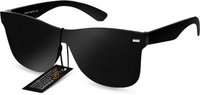 UV Protection Clubmaster Sunglasses (54)  (For Men, Black) - BLACK
