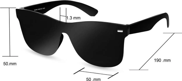 UV Protection Clubmaster Sunglasses (54)  (For Men, Black) - BLACK