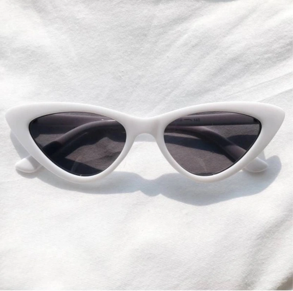 UV Protection Cat-eye Sunglasses (Free Size) FL - BLACK/WHITE