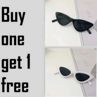 UV Protection Cat-eye Sunglasses (Free Size) FL - BLACK/WHITE