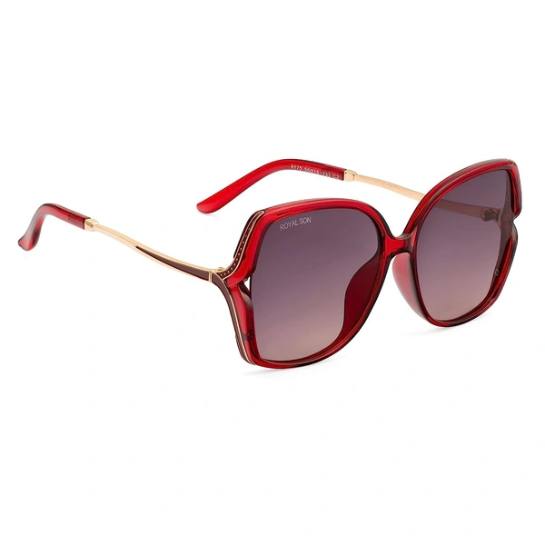 ROYAL SON Over-sized UV Protection Women Sunglasses AZ - Guardsman Red