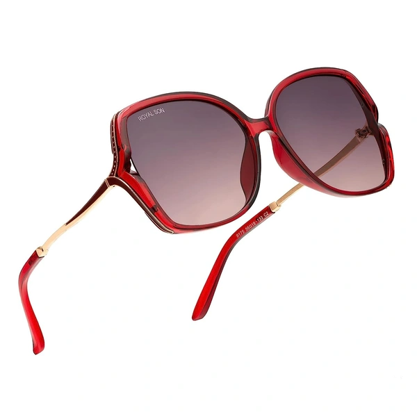 ROYAL SON Over-sized UV Protection Women Sunglasses AZ - Guardsman Red
