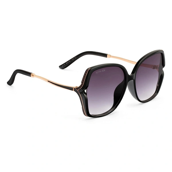 ROYAL SON Over-sized UV Protection Women Sunglasses AZ - Black