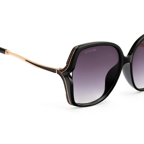 ROYAL SON Over-sized UV Protection Women Sunglasses AZ - Black