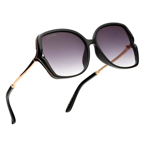 ROYAL SON Over-sized UV Protection Women Sunglasses AZ - Black