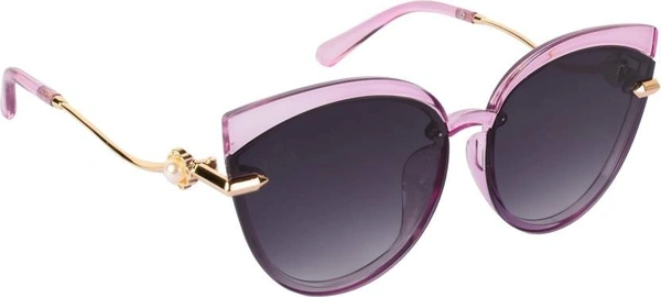 UV Protection, Gradient Cat-eye Sunglasses (61)  (For Women, Grey, Violet) FK