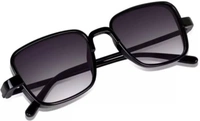 UV Protection, Riding Glasses Retro Square Sunglasses (Free Size)  (For Men & Women, Black)  FK