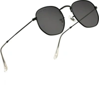 UV Protection, Polarized Round Sunglasses (54)  (For Men, Black) FK