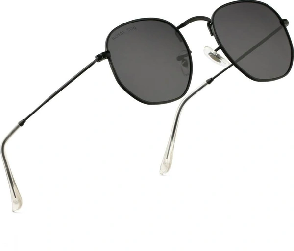 UV Protection, Polarized Round Sunglasses (54)  (For Men, Black) FK