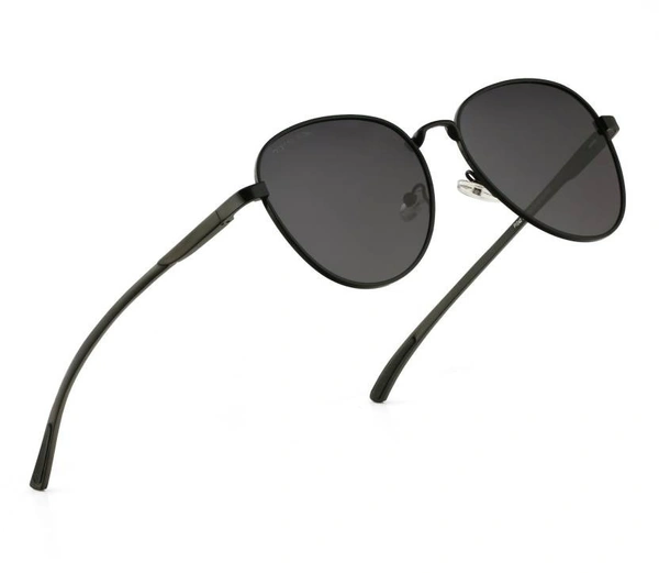 Polarized, UV Protection Aviator Sunglasses (57)  (For Men & Women, Black) FK