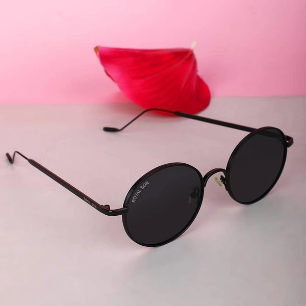 UV Protection Round Sunglasses (55)  (For Men & Women, Black) FK