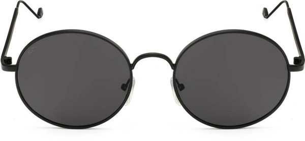 UV Protection Round Sunglasses (55)  (For Men & Women, Black) FK