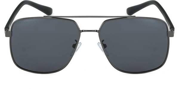 Polarized, UV Protection Retro Square Sunglasses (61)  (For Men & Women, Black) FK