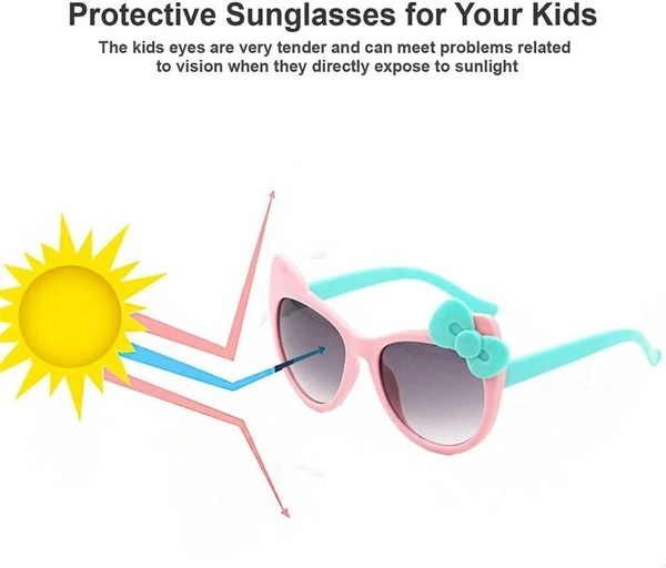 UV Protection Round Sunglasses (Free Size)  (For Boys & Girls, Black) FK